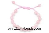 CGB8741 8mm,10mm round rose quartz adjustable macrame bracelets