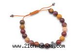 CGB9155 8mm, 10mm mookaite & cross hematite adjustable bracelets