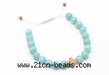 CGB9521 8mm, 10mm amazonite & cross hematite adjustable bracelets