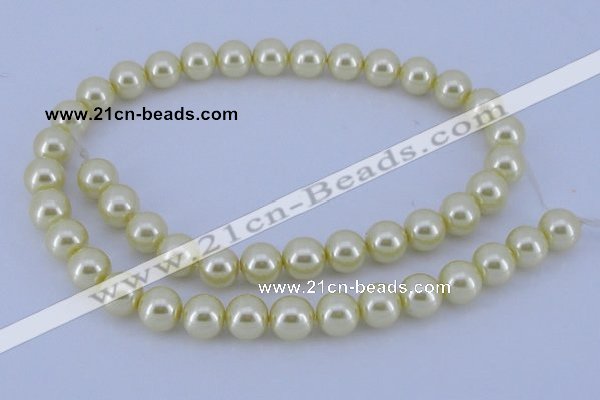 CGL84 10PCS 16 inches 8mm round dyed glass pearl beads wholesale