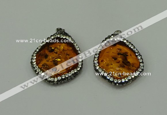 CGP275 28*32mm - 30*35mm freeform synthetic amber pendants