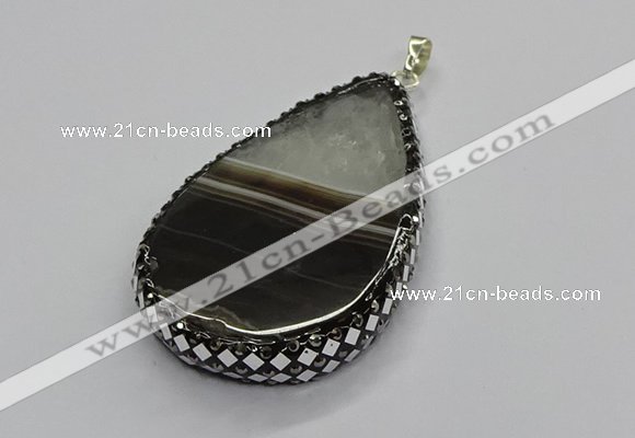 CGP3045 30*45mm - 35*60mm flat teardrop druzy agate pendants