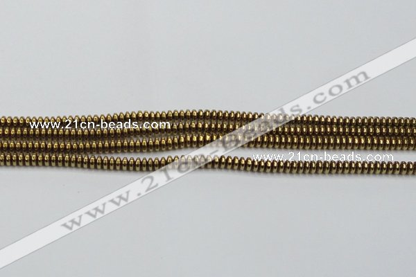 CHE729 15.5 inches 2*4mm rondelle plated hematite beads wholesale