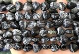 CHG161 15 inches 12mm heart black water jasper beads wholesale