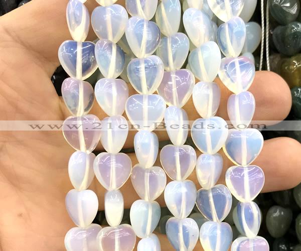 CHG165 15 inches 12mm heart opalite beads wholesale