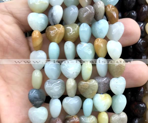 CHG166 15 inches 12mm heart colorful amazonite beads wholesale