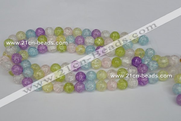 CKQ24 15.5 inches 12mm round dyed crackle quartz beads wholesale