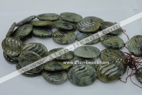 CLB50 15.5 inches 30*40mm carved oval labradorite gemstone beads