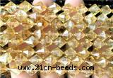 CME454 15 inches 8mm faceted bicone citrine gemstone beads