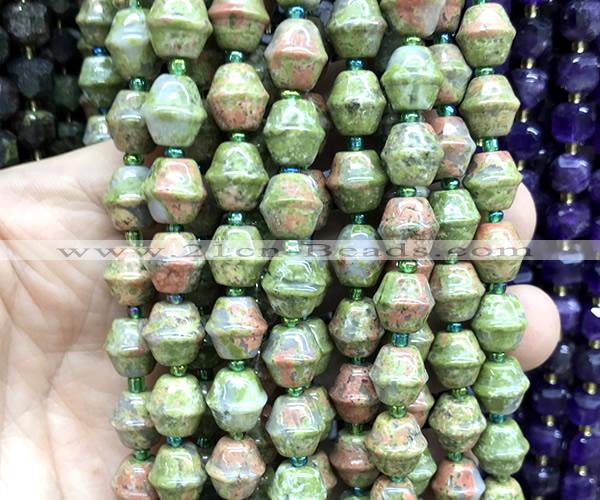 CME621 15 inches 10*11mm bicone unakite gemstone beads wholesale