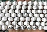 CME626 15 inches 10*11mm bicone white howlite turquoise beads