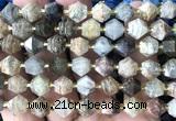 CME809 15 inches 8*10mm faceted bicone green phantom quartz beads