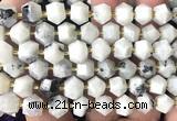 CME815 15 inches 8*10mm faceted bicone white moonstone beads