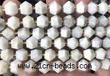 CME820 15 inches 8*10mm faceted bicone white crazy lace agate beads