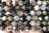 CME836 15 inches 8*10mm faceted bicone coffee banded agate beads