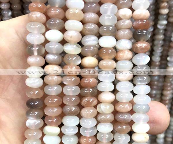 CMS2343 15 inches 5*8mm rondelle rainbow moonstone beads wholesale