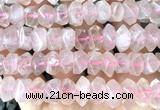 CNG9201 15 inches 7*11mm - 8*12mm faceted nuggets rose quartz beads