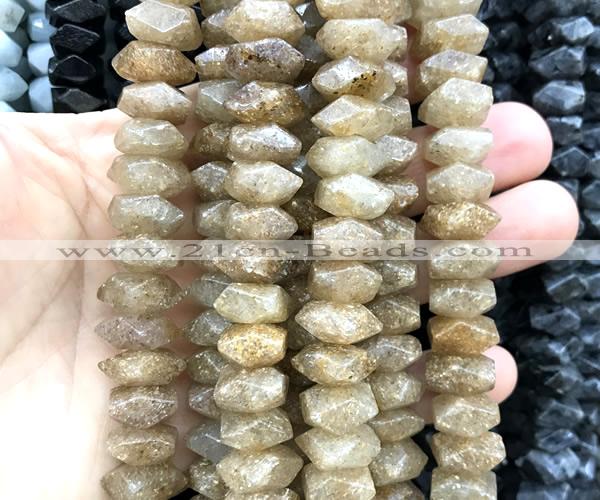 CNG9204 7*11mm - 8*12mm faceted nuggets golden strawberry quartz beads