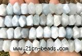 CNG9208 15 inches 7*11mm - 8*12mm faceted nuggets aquamarine beads