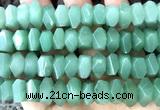 CNG9214 7*11mm - 8*12mm faceted nuggets green aventurine jade beads