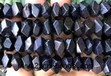 CNG9218 15 inches 7*11mm - 8*12mm faceted nuggets blue goldstone beads