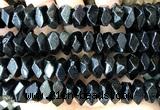 CNG9219 15 inches 7*11mm - 8*12mm faceted nuggets black tourmaline beads