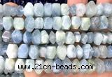 CNG9250 15 inches 6*10mm - 7*12mm faceted nuggets aquamarine beads