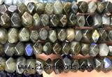 CNG9256 15 inches 6*10mm - 7*12mm faceted nuggets labradorite beads