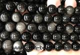 COB836 15 inches 12mm round silver obsidian beads wholesale