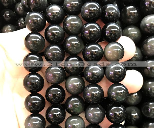 COB865 15 inches 14mm round rainbow obsidian beads wholesale