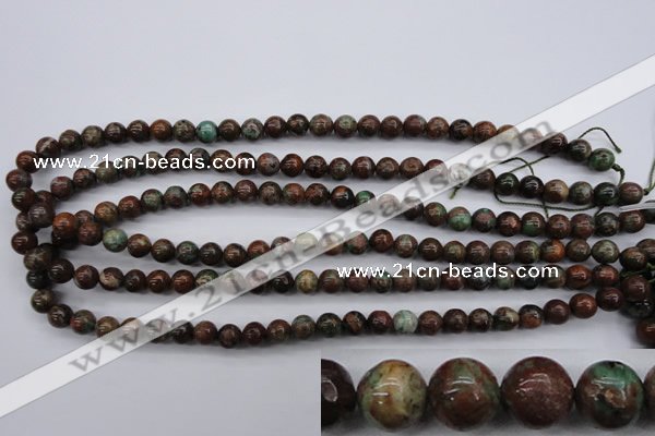 COP985 15.5 inches 6mm round green opal gemstone beads wholesale