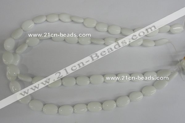 COV82 15.5 inches 10*14mm oval white porcelain beads wholesale