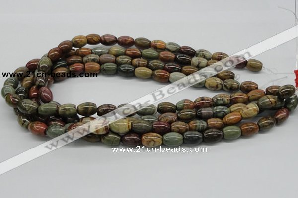 CPJ02 15.5 inches 10*14mm rice picasso jasper beads wholesale