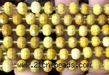 CRB6015 15 inches 6*8mm faceted rondelle yellow mookaite beads