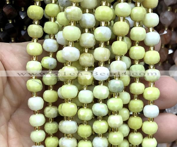 CRB6050 15 inches 6*8mm faceted rondelle butter jade beads