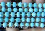 CRB6078 15 inches 6*8mm faceted rondelle green turquoise beads