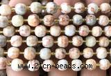 CRB6094 15 inches 6*8mm faceted rondelle red net jasper beads