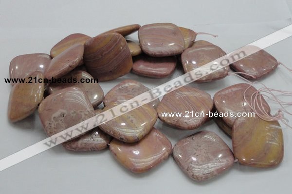 CRC87 15.5 inches 40*40mm diamond rhodochrosite gemstone beads