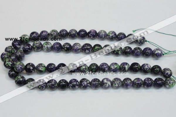 CRF05 15.5 inches 12mm round dyed rain flower stone beads wholesale