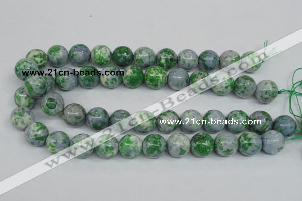 CRF156 15.5 inches 16mm round dyed rain flower stone beads wholesale