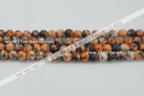 CRF326 15.5 inches 14mm round dyed rain flower stone beads wholesale