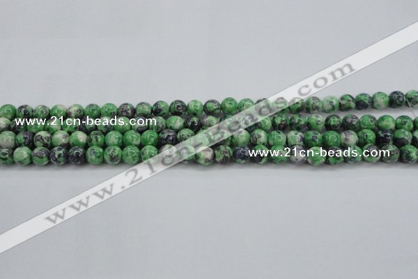 CRF349 15.5 inches 4mm round dyed rain flower stone beads wholesale