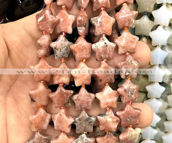 CRG72 15 inches 16mm star plum blossom jade beads wholesale