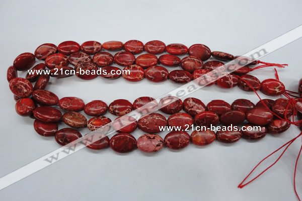 CSE182 15.5 inches 13*18mm oval dyed natural sea sediment jasper beads