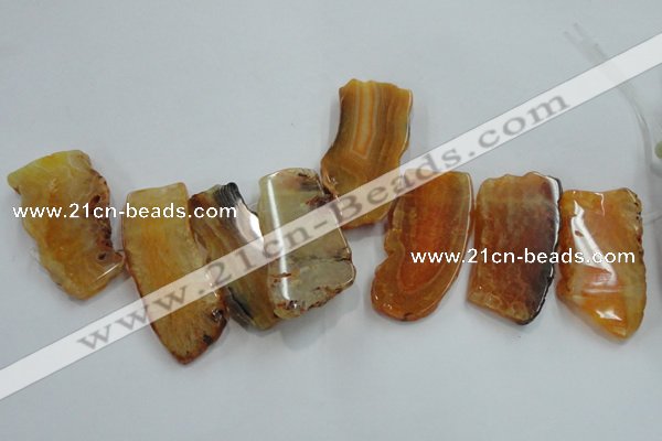 CTD1510 Top drilled 30*50mm - 30*70mm freeform agate slab beads