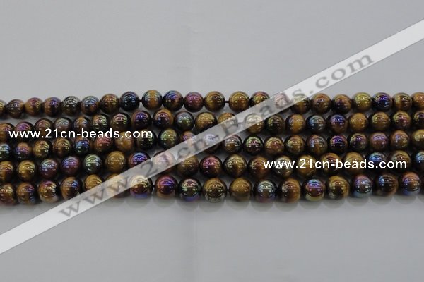 CTE1502 15.5 inches 8mm round AB-color yellow tiger eye beads