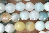 CTG3571 15.5 inches 4mm faceted round amazonite beads wholesale