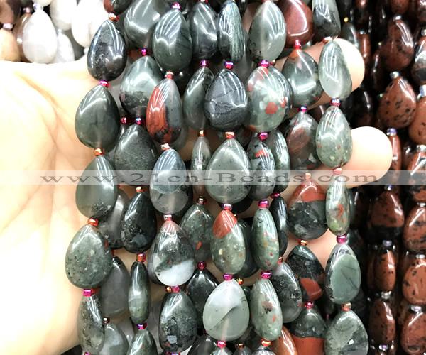 CTR513 15 inches 13*18mm flat teardrop blood jasper beads