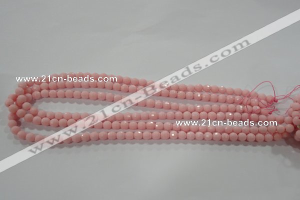 CTU2680 15.5 inches 3mm faceted round synthetic turquoise beads