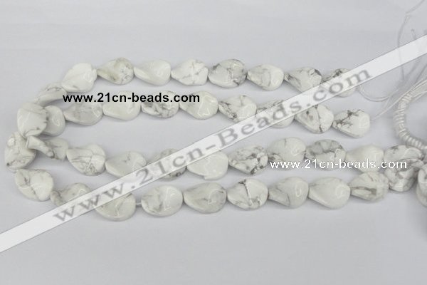 CTW82 15.5 inches 15*20mm twisted oval white howlite turquoise beads